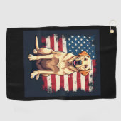 最高のラブラドール女子男性へイエロー・ラブラドール・レトリーバードッグレトリエフ ゴルフタオル (横)