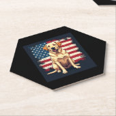 最高のラブラドール女子男性へイエロー・ラブラドール・レトリーバードッグレトリエフ ペーパーコースター (アングル)