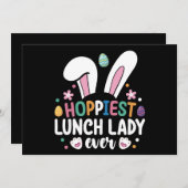 最高のランチレディースクールイースターバニーエッグ 招待状 (正面/裏面)