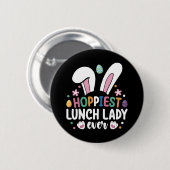 最高のランチレディースクールイースターバニーエッグ 缶バッジ (正面&裏面)