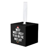 最高のリストのクリスマスに載っているだろう キューブオーナメント (正面アングル)