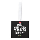 最高のリストのクリスマスに載っているだろう キューブオーナメント (正面)