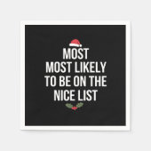 最高のリストのクリスマスに載っているだろう スタンダードカクテルナプキン (正面)