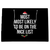 最高のリストのクリスマスに載っているだろう ラージペーパーバッグ (正面)