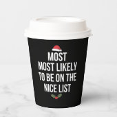 最高のリストのクリスマスに載っているだろう 紙コップ (正面)