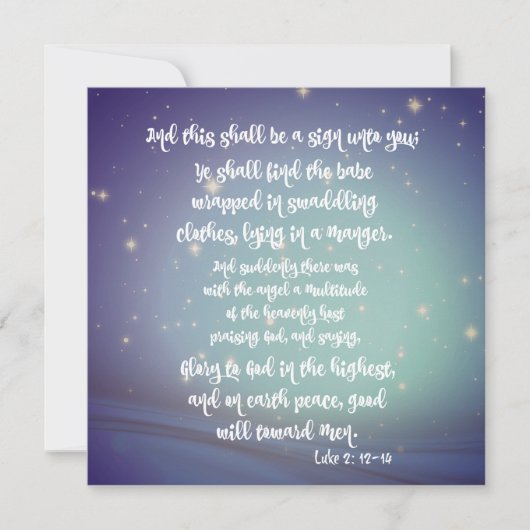 最高のルークのクリスマスカードで神に栄光 (正面)