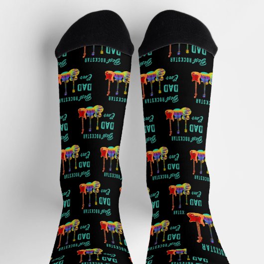 最高のロックスターパパエバーギター ソックス (上部)