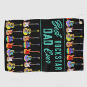 最高のロックスターパパエバー引用文 ゴルフタオル (横)