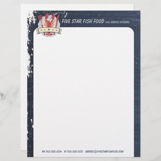 最高のロブスターのフォークのナイフの黒板のシェフのケータリング レターヘッド (正面/裏面)