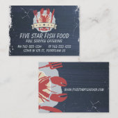 最高のロブスターのフォークのナイフの黒板のシェフのケータリング 名刺 (正面/裏面)