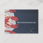 最高のロブスターのフォークのナイフの黒板のシェフのケータリング 名刺 (裏面)