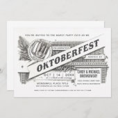 最高のヴィンテージのオクトーバーフェストの招待状 招待状 (正面/裏面)