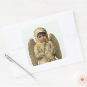 最高のヴィンテージのクリスマスエンジェルシール大 スクエアシール (封筒)