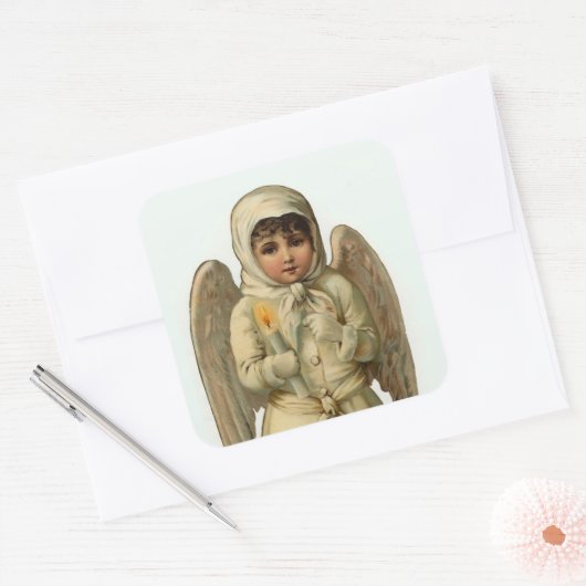 最高のヴィンテージのクリスマスエンジェルシール大 スクエアシール (封筒)