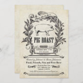 最高のヴィンテージのブタのローストの招待状 招待状 (正面/裏面)