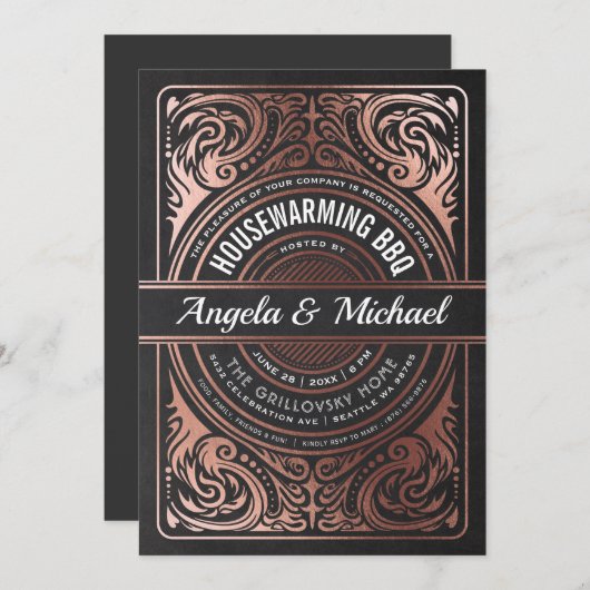 最高のヴィンテージの引っ越し祝いパーティーの招待状 招待状 (正面/裏面)