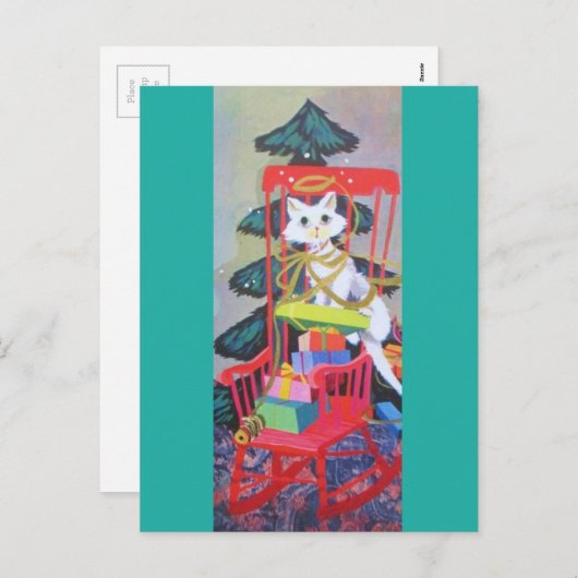 最高のヴィンテージクリスマスキットン シーズンポストカード (正面/裏面)