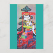 最高のヴィンテージクリスマスキットン シーズンポストカード (正面)