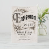 最高のヴィンテージ婚約パーティ招待状 招待状 (スタンド正面)