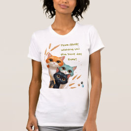 最高の一日を！のぞきこむ子猫 Tシャツ