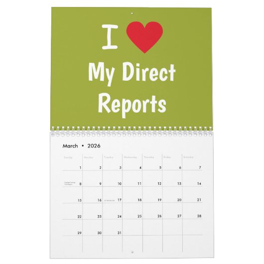 最高の上司のカレンダーのおもしろいなボスのユーモアの冗談 カレンダー (3月 2026)