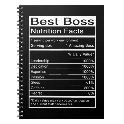 最高の上司栄養成分 笑える名言 ノートブック (正面)