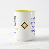 最高の上司 (名前のイニシャル) オフィスコーヒーマグ ツートーンマグカップ (中央)