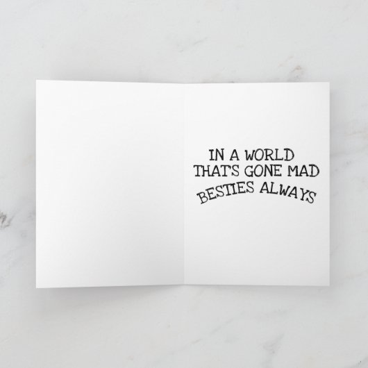 最高の不機嫌のカードを持ち去った世界の友達 カード (内部)