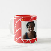 最高の中国のMUMパーソナライズされた中国国旗の写真 ツートーンマグカップ (正面左)