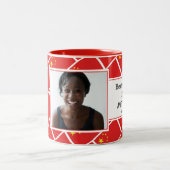 最高の中国のMUMパーソナライズされた中国国旗の写真 ツートーンマグカップ (中央)