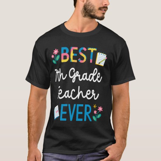 最高の中学1年生の先生 いとしの先生への感謝 Tシャツ (正面)
