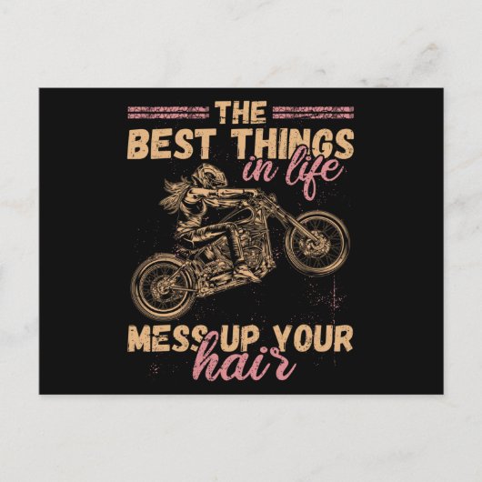 最高の人生の中で髪のバイクを台無しにする ポストカード (正面)