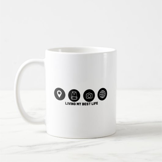 最高の人生を旅する コーヒーマグカップ (左)