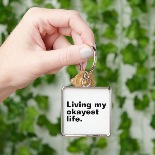 最高の人生を生きる。おもしろい基本文字デザイン キーホルダー (手)