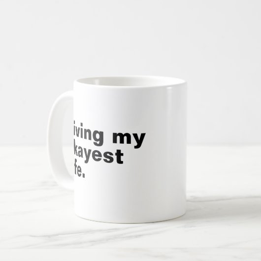 最高の人生を生きる。おもしろい基本文字デザイン コーヒーマグカップ (正面左)