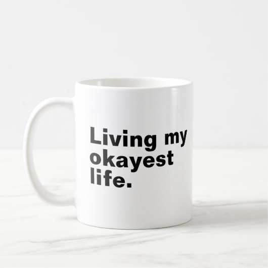 最高の人生を生きる。おもしろい基本文字デザイン コーヒーマグカップ (左)