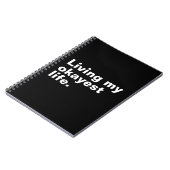 最高の人生を生きる。おもしろい基本文字デザイン ノートブック (左側)