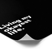 最高の人生を生きる。おもしろい基本文字デザイン ポスター (角)