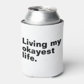 最高の人生を生きる。おもしろい基本文字デザイン 缶クーラー (缶正面)