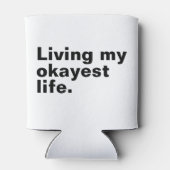 最高の人生を生きる。おもしろい基本文字デザイン 缶クーラー (裏面)