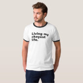 最高の人生を生きる。おもしろい基本文字デザイン Tシャツ (正面フル)