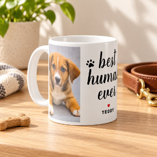 最高の人間パーソナライズされた愛犬のペット写真 コーヒーマグカップ