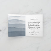 最高の今まで浸した青い水彩結婚の写真 サンキューカード (内部)