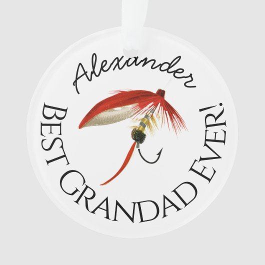 最高の今まで！フライフィッシュフィッシャーフライフィッシング オーナメント (正面)