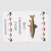 最高の今まで！フライフィッシュフィッシャーフライフィッシング ゴルフタオル (横)