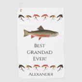 最高の今まで！フライフィッシュフィッシャーフライフィッシング ゴルフタオル (正面)