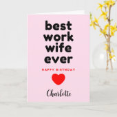 最高の仕事の妻ハッピーバースデー カード (黄色い花)