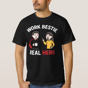 最高の仕事仲間はヒーロー オフィスの友情がテーマの面白ギフト Tシャツ