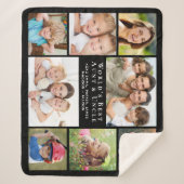 最高の伯母フォトコラージブラック シェルパブランケット (正面)