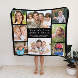 最高の伯母フォトコラージブラック シェルパブランケット
